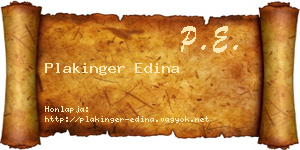 Plakinger Edina névjegykártya